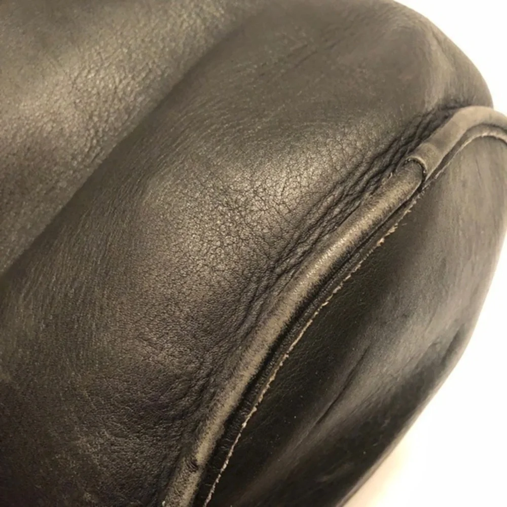 Coach vintage xl black leather feed bucket bag 9085
